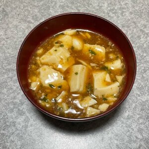 麻婆豆腐の素に鶏ミンチ追加でボリュームUP